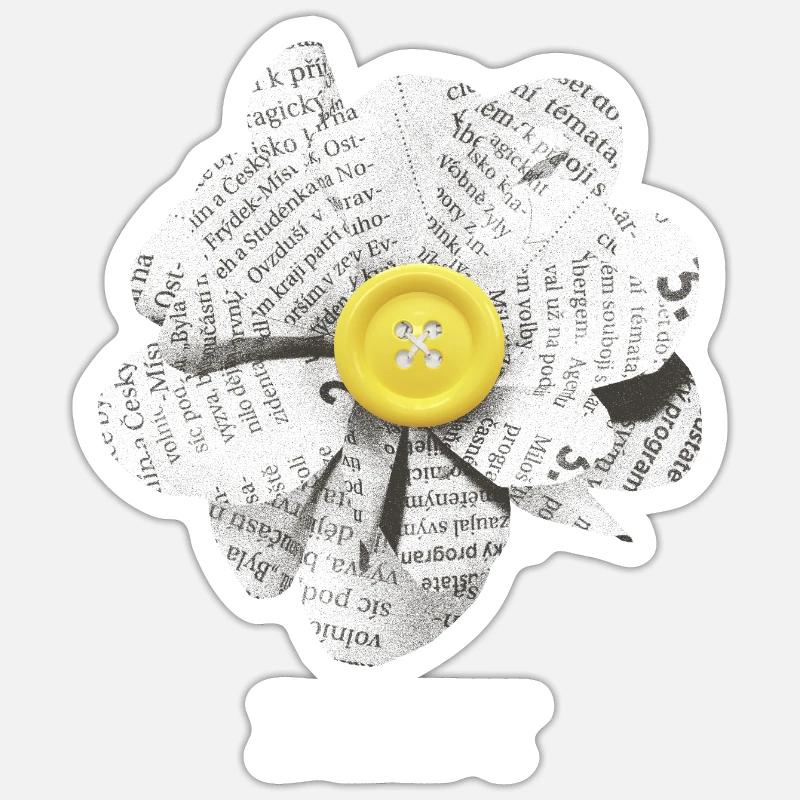 Fleur de marguerite - Sticker taille S (10 x 10 cm) - blanc mat