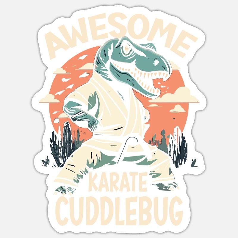 Karaté - Sticker taille S (10 x 10 cm) - blanc mat
