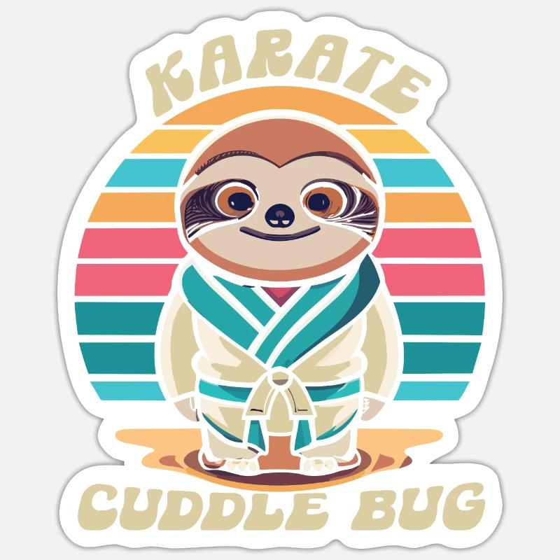 Karaté - Sticker taille S (10 x 10 cm) - blanc mat