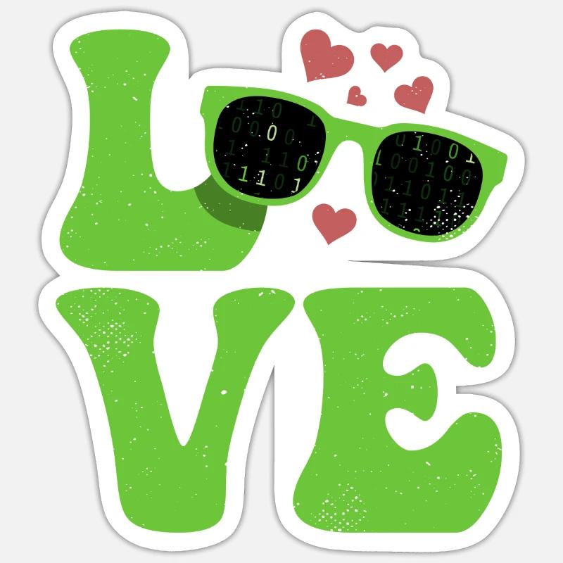 Codierung Coder Programmierer LIEBE Programmierung - Sticker Größe S (10 x 10 cm) - Mattweiß