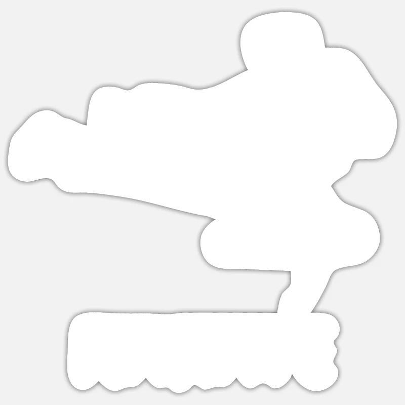 Karaté - Sticker taille S (10 x 10 cm) - blanc mat