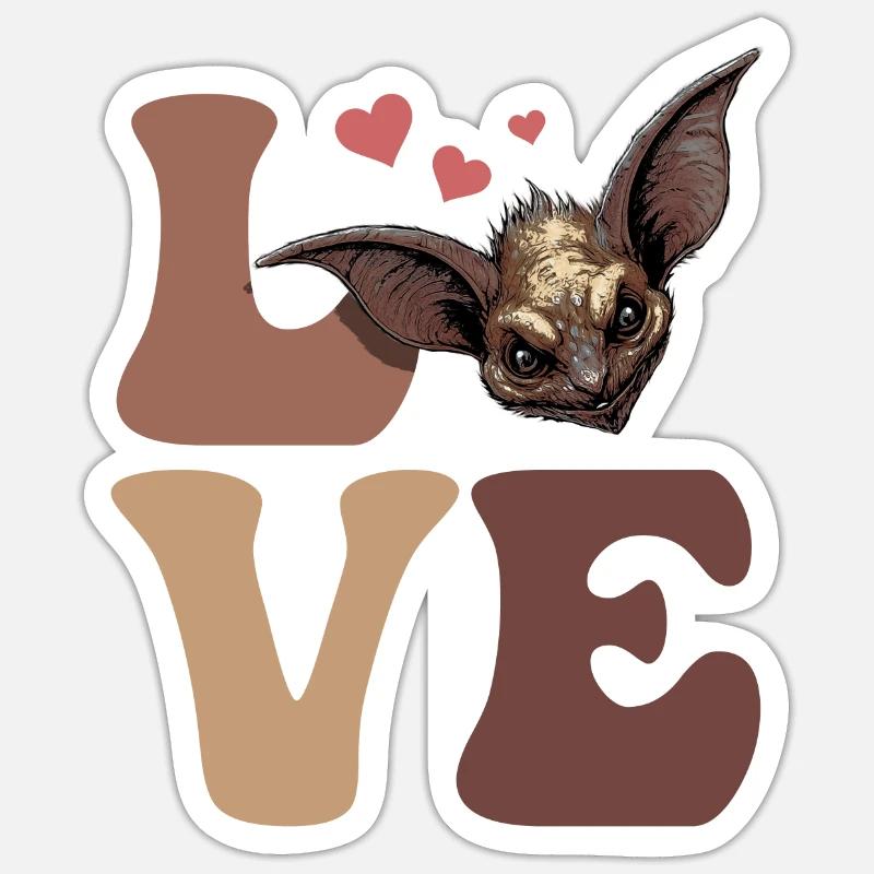 El Chupacabra Kryptide Kryptozoologie LIEBE - Sticker Größe S (10 x 10 cm) - Mattweiß