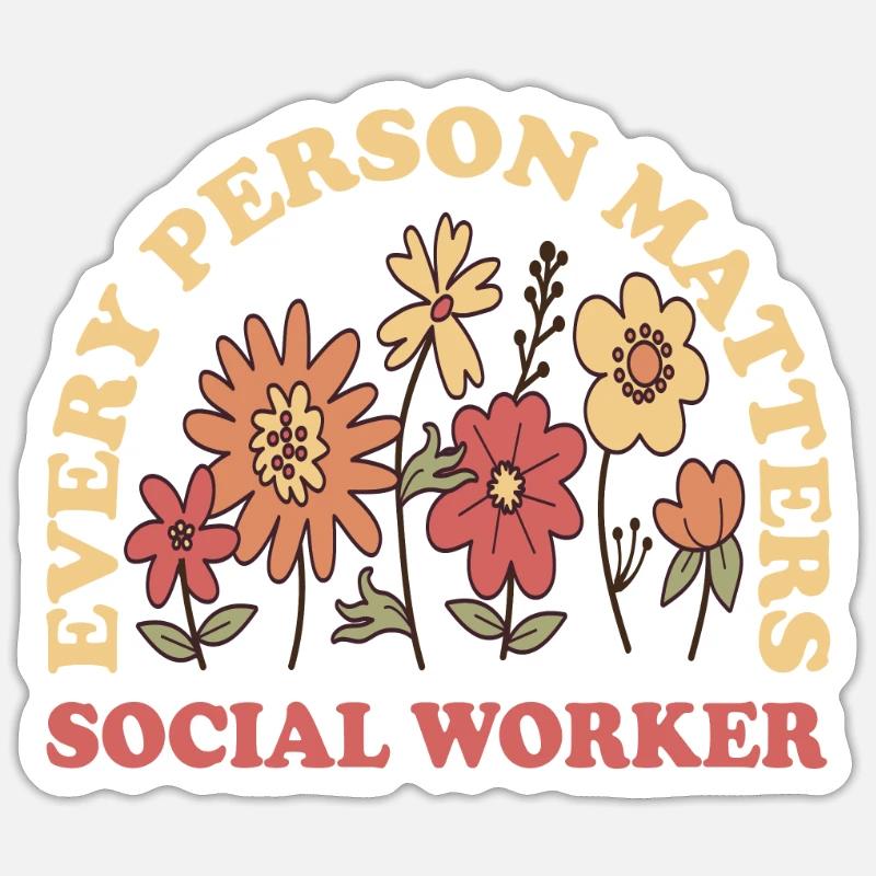 Liebenswerter Schulsozialarbeiter Geschenkidee - Sticker Größe S (10 x 10 cm) - Mattweiß