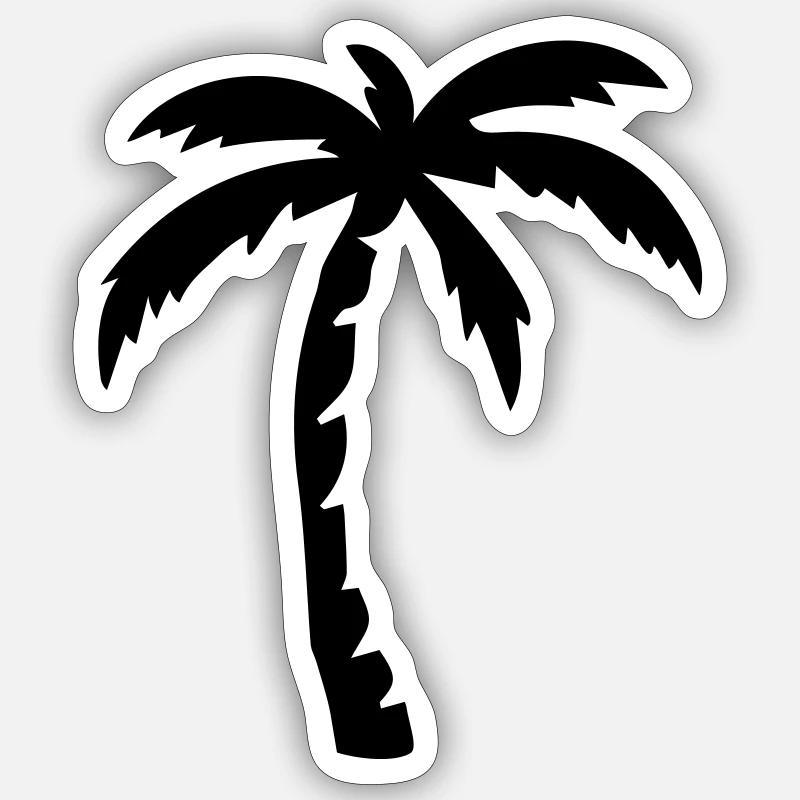 Palme - Sticker Größe S (10 x 10 cm) - Mattweiß