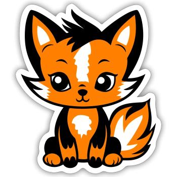 Fox Animal Baby - Sticker size S (10 x 10 cm) - white matte - Front