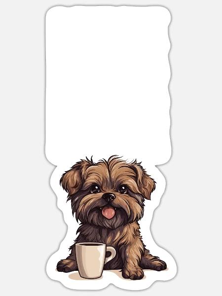 Meine Bolonka schnarcht lauter - Bolonka Zwetna - Sticker Größe S (10 x 10 cm) - Mattweiß