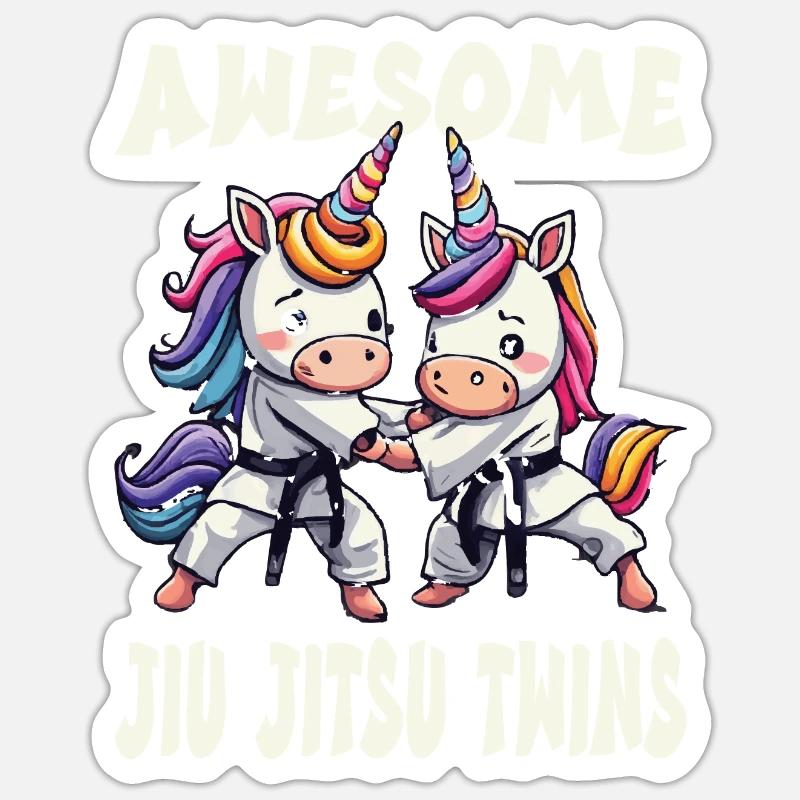 Jiu Jitsu - Sticker taille S (10 x 10 cm) - blanc mat