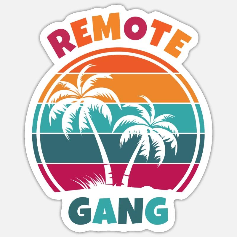 Remote-Gang – von zu Hause oder von überall aus arbeiten Sticker Größe S (10 x 10 cm)