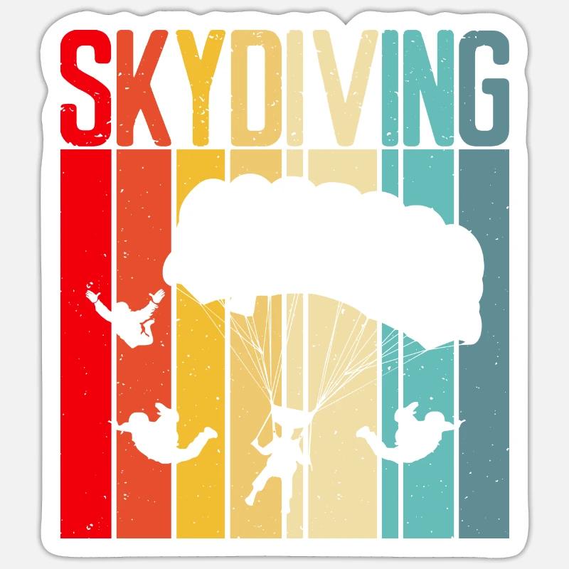 Parachutisme - Sticker taille S (10 x 10 cm) - blanc mat
