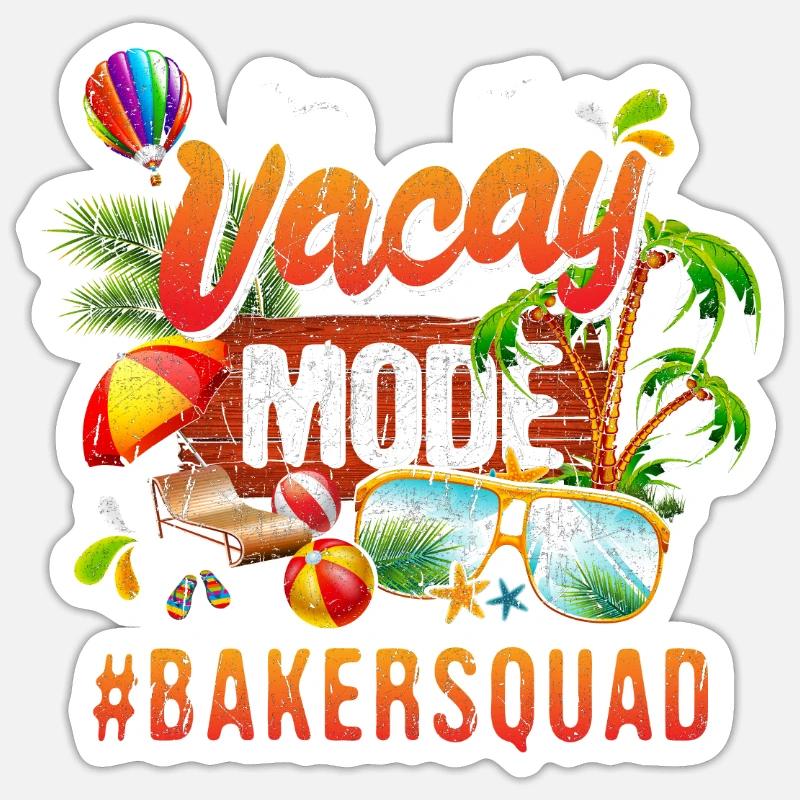 Baker Vacation Group #Bakersquad - Sticker size S (10 x 10 cm) - white matte