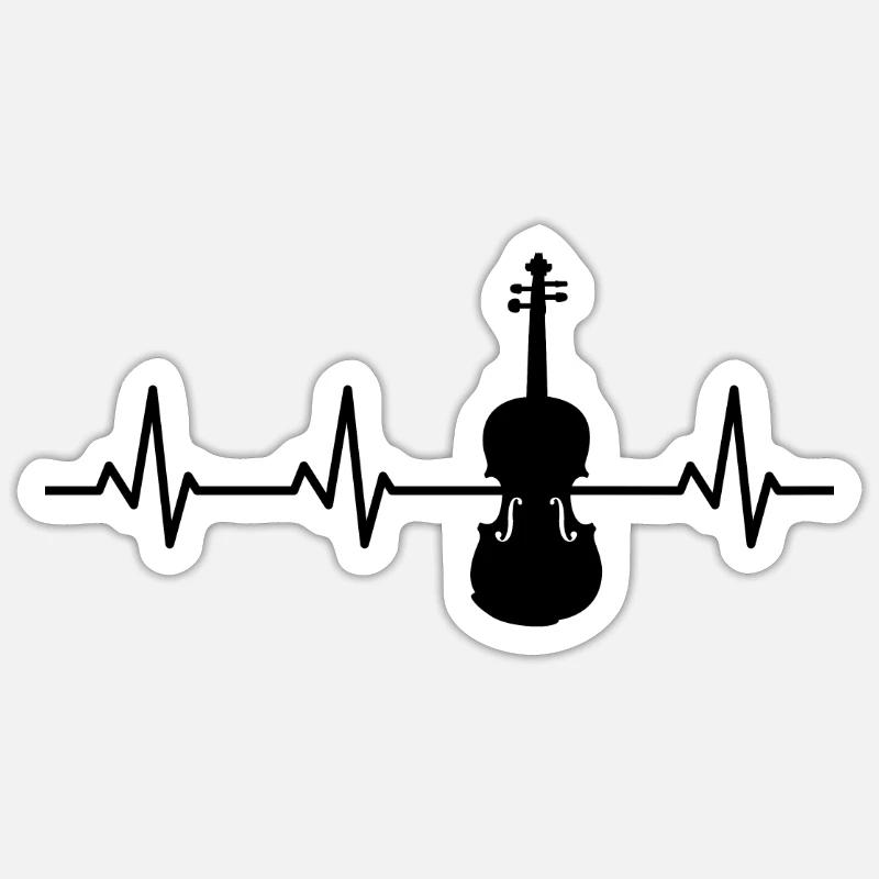 Violon Pulse - Sticker taille S (10 x 10 cm) - blanc mat