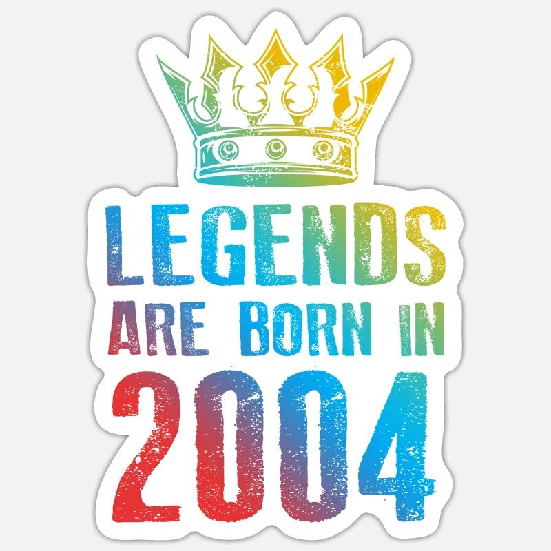 2004 Légendes nées en - Sticker taille S (10 x 10 cm) - blanc mat