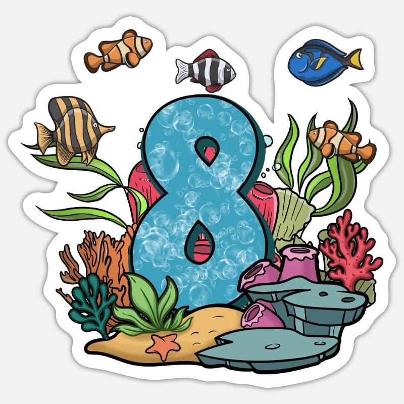 Cadeau de poisson d’aquarium - Sticker taille S (10 x 10 cm) - blanc mat