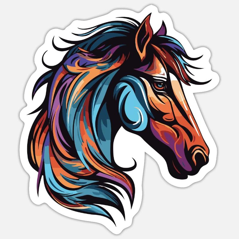 Pferd Kopf - Sticker Größe S (10 x 10 cm) - Mattweiß