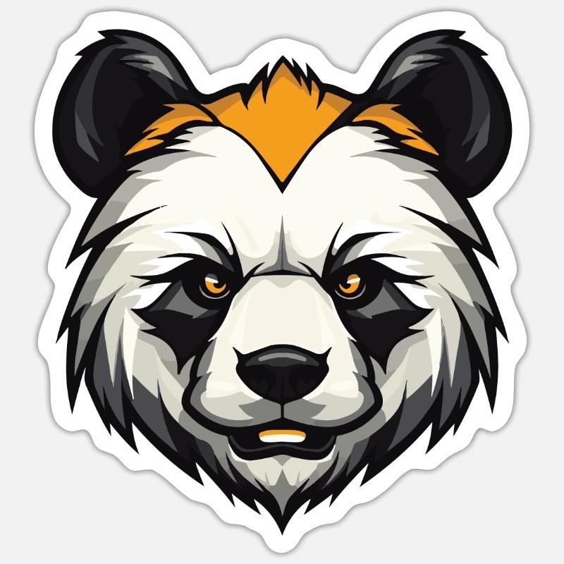 Panda Kopf - Sticker Größe S (10 x 10 cm) - Mattweiß