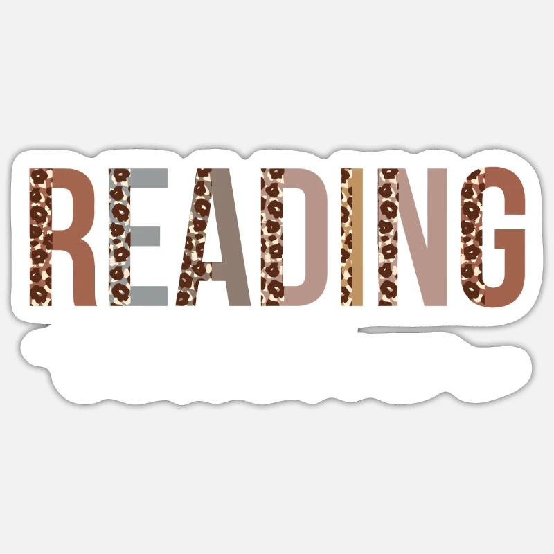 Reading Teacher Leopard Appreciation - Sticker size S (10 x 10 cm) - white matte