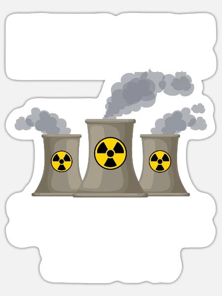 Kernkraftwerk - Sticker Größe S (10 x 10 cm) - Mattweiß