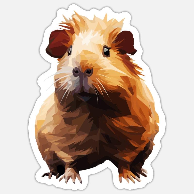 Cochon d’Inde dans le style polygonal Sticker taille S (10 x 10 cm)