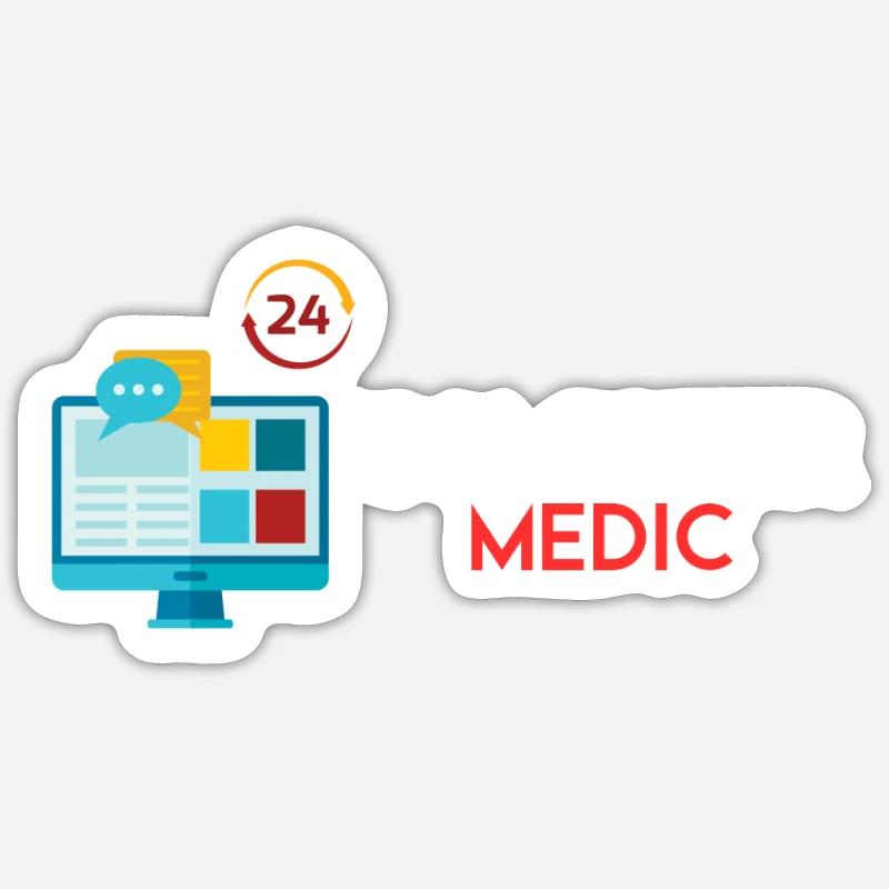 Computer Physician IT Helpdesk - Sticker size S (10 x 10 cm) - white matte