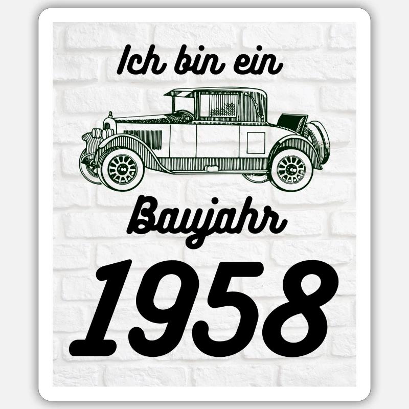 Oldtimer 1958 - Sticker Größe S (10 x 10 cm) - Mattweiß