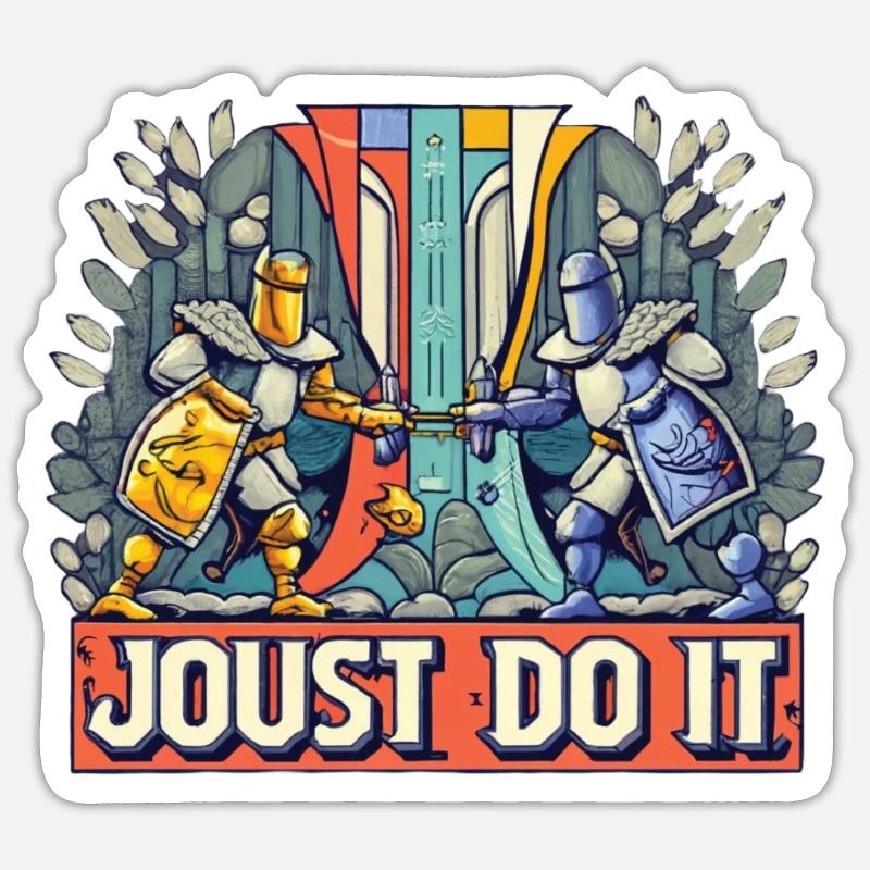 Ritterritter Mittelalterliche Renaissance-rüstung - Sticker Größe S (10 x 10 cm) - Mattweiß