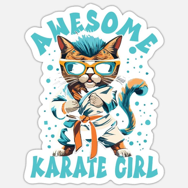 karate - Sticker size S (10 x 10 cm) - white matte