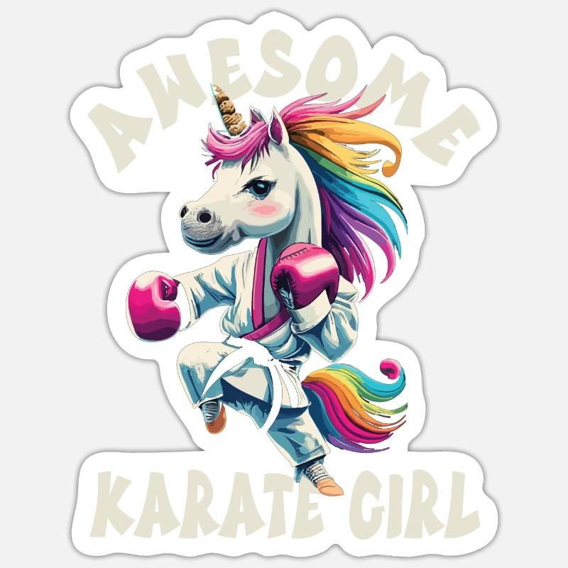 Karaté - Sticker taille S (10 x 10 cm) - blanc mat