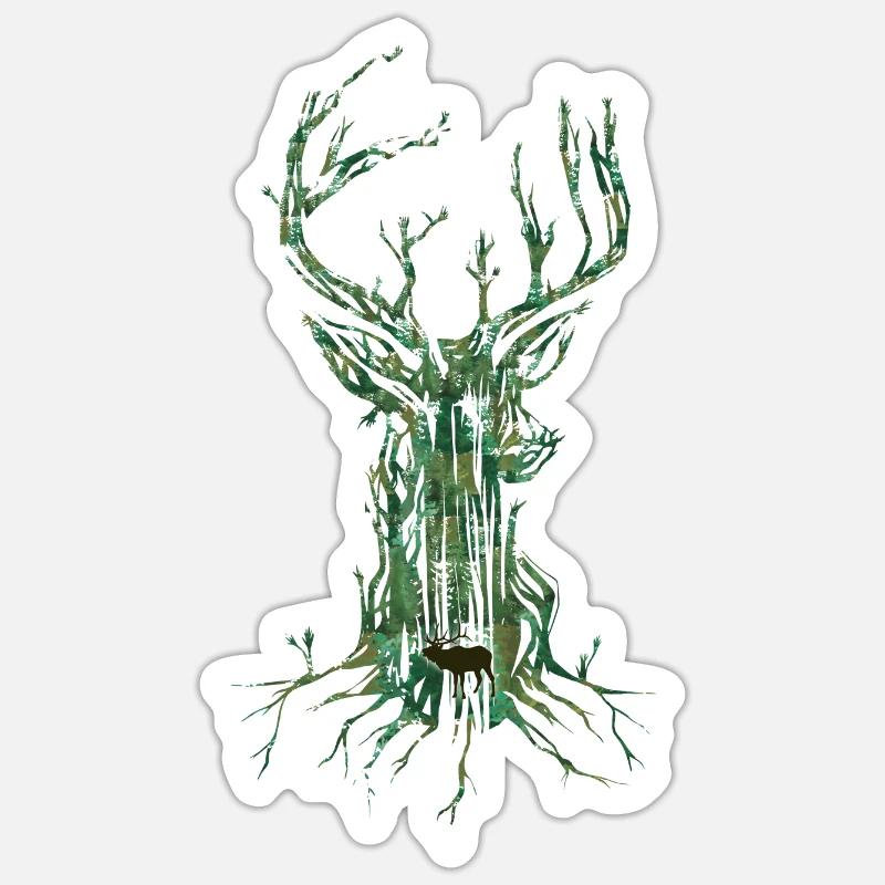 Deer Tree Sticker size S (10 x 10 cm)
