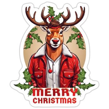 Coole Rudolph - Sticker Größe S (10 x 10 cm) - Mattweiß - Vorne