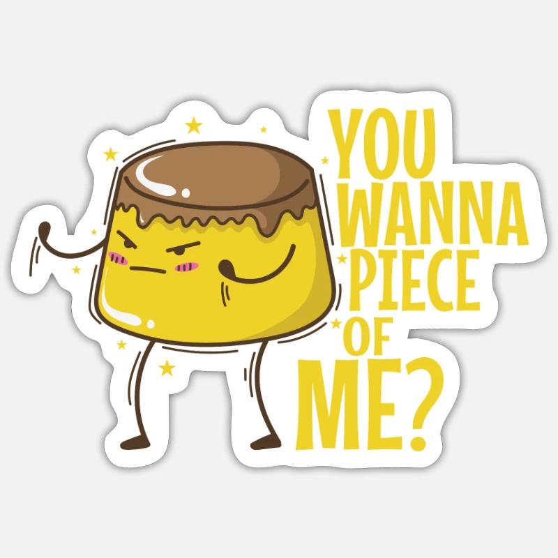 Vanilla Pudding with Chocolate Sauce Dessert Sticker size S (10 x 10 cm)