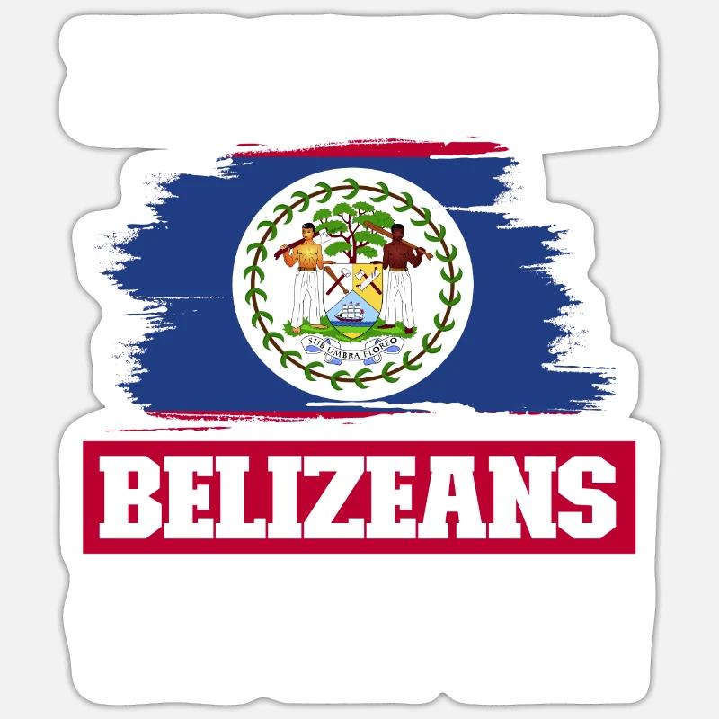 Belize Flagge Belizer - Sticker Größe S (10 x 10 cm) - Mattweiß