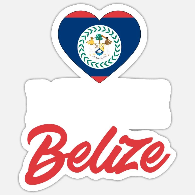 Belize Flag Belizean - Sticker size S (10 x 10 cm) - white matte