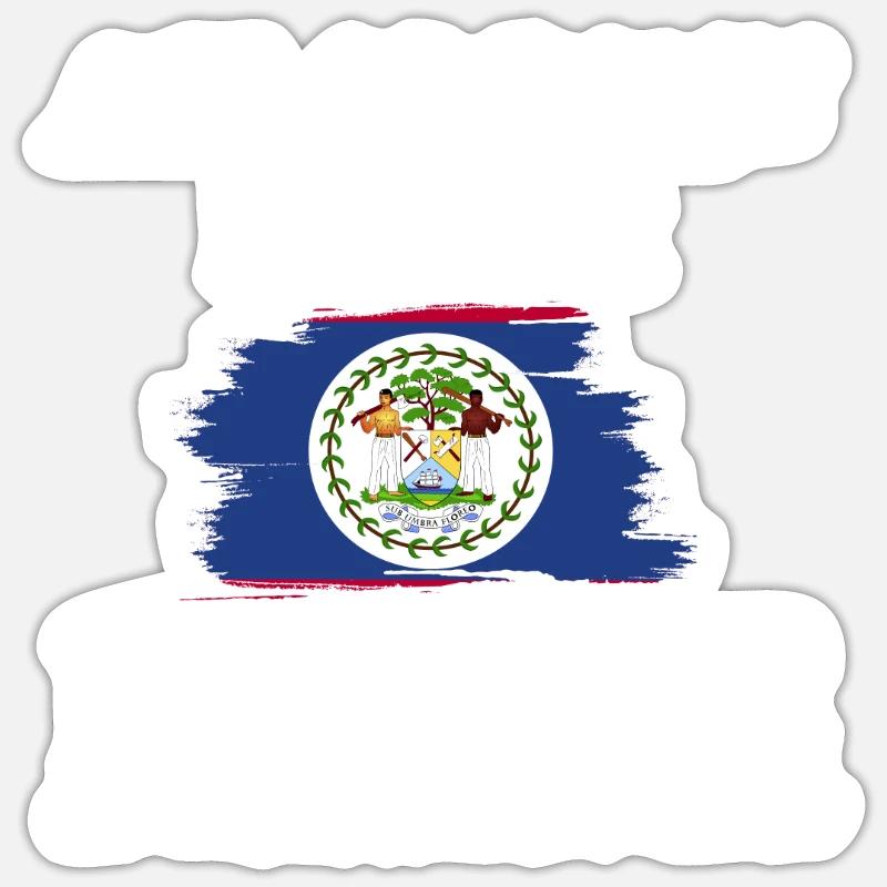Belize Flagge Belizer - Sticker Größe S (10 x 10 cm) - Mattweiß