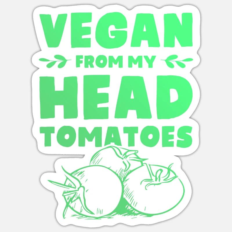 Tomate végétalienne - Sticker taille S (10 x 10 cm) - blanc mat