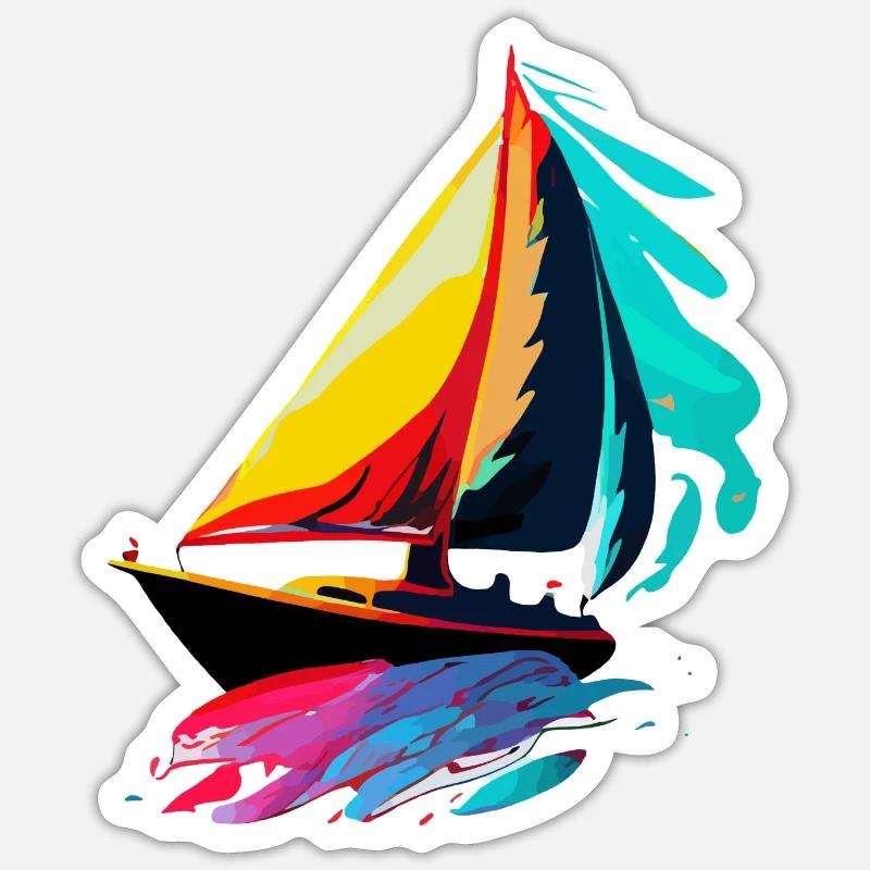 Sailing ship - Sticker size S (10 x 10 cm) - white matte