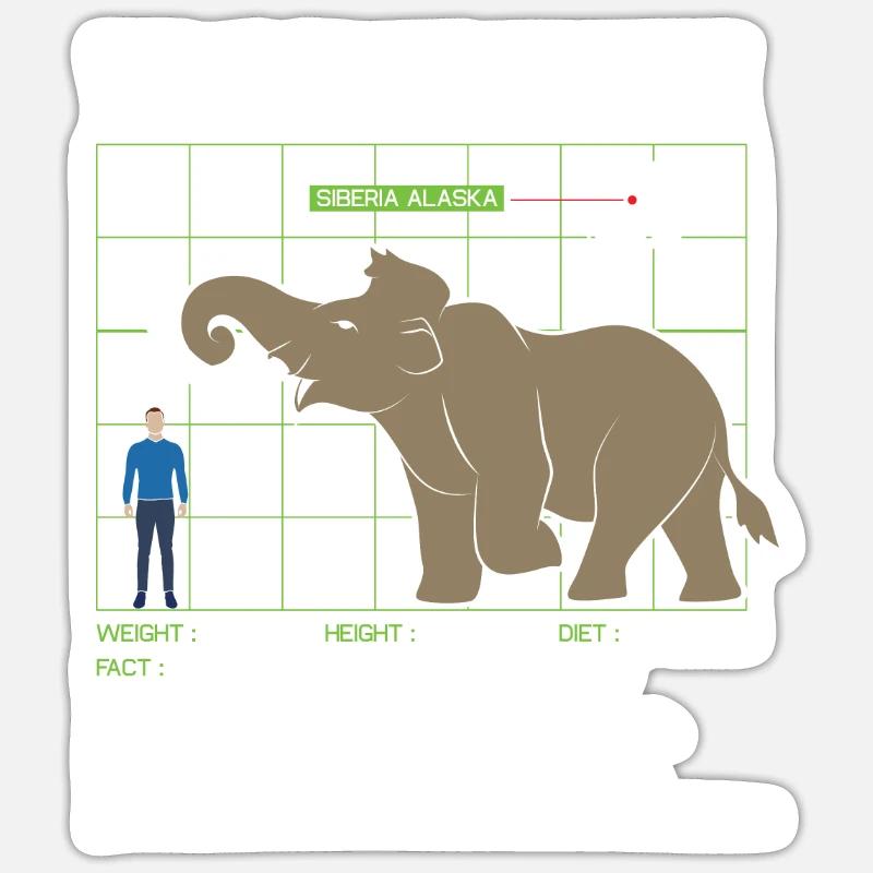 Mammoth - Sticker size S (10 x 10 cm) - white matte