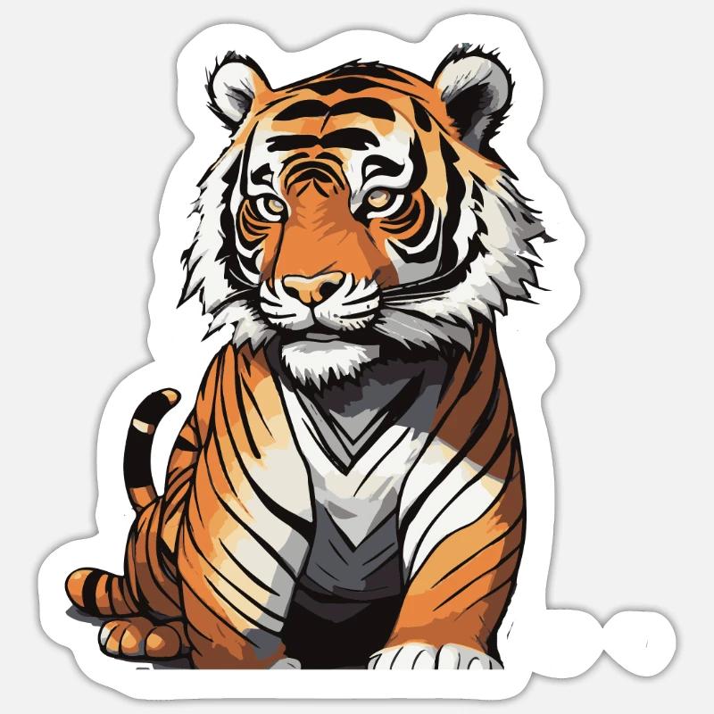 Tiger - Sticker size S (10 x 10 cm) - white matte