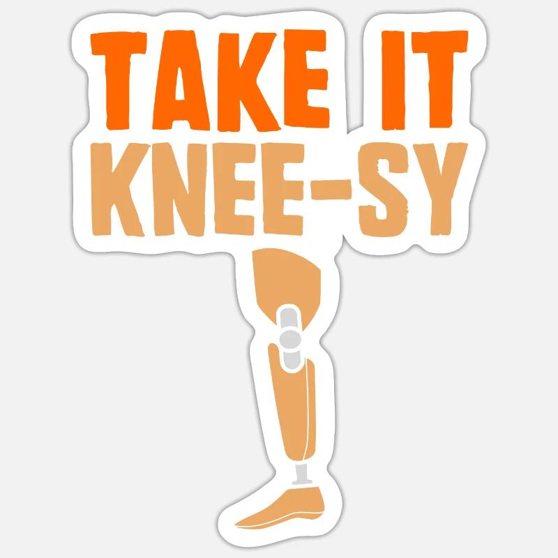 Funny Amputee Amputated Leg Prosthesis - Sticker size S (10 x 10 cm) - white matte