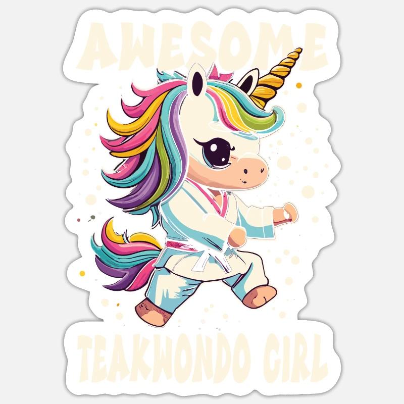Teakwondo - Sticker taille S (10 x 10 cm) - blanc mat