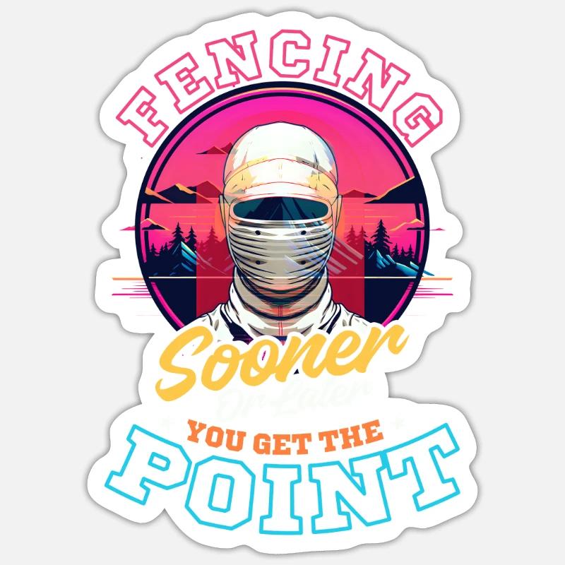 Fechten Früher oder später bekommst du Punkte Sticker Größe S (10 x 10 cm)