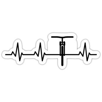 Mountainbiker Herzlinie - Sticker Größe S (10 x 10 cm) - Mattweiß - Vorne