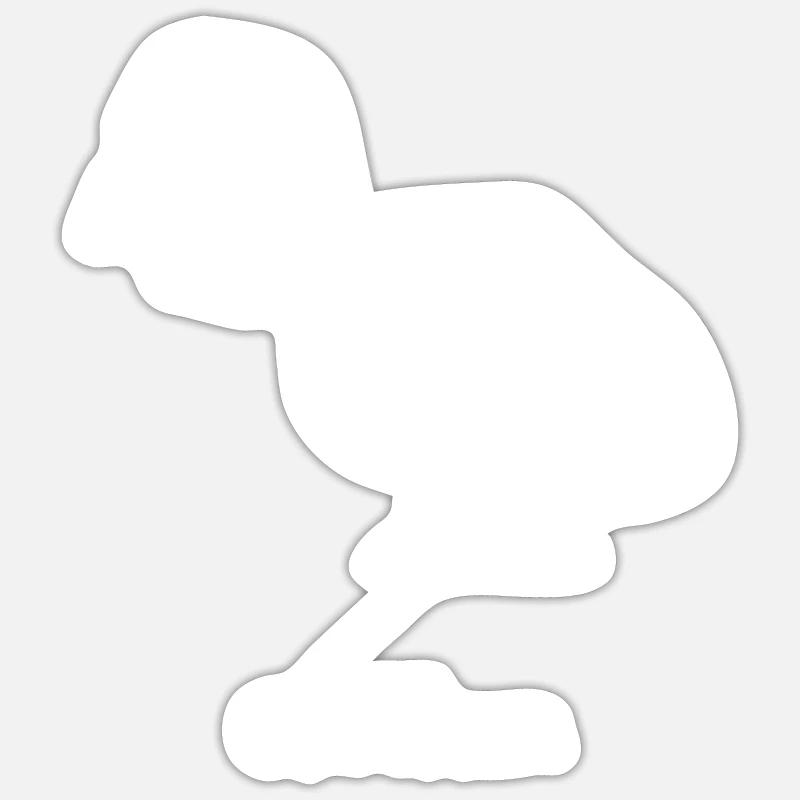 Poulet - Sticker taille S (10 x 10 cm) - blanc mat