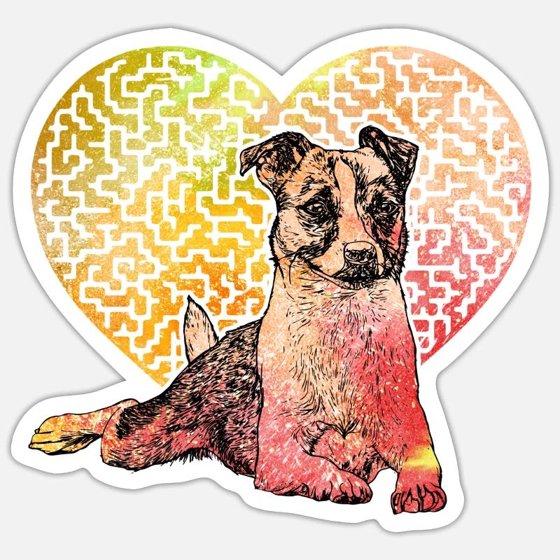 Jack Russell Terrier - Sticker taille S (10 x 10 cm) - blanc mat