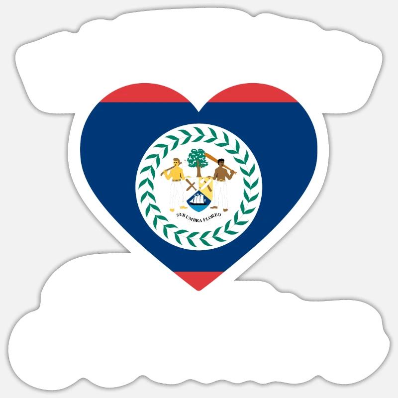 Belize Flag Belizean - Sticker size S (10 x 10 cm) - white matte
