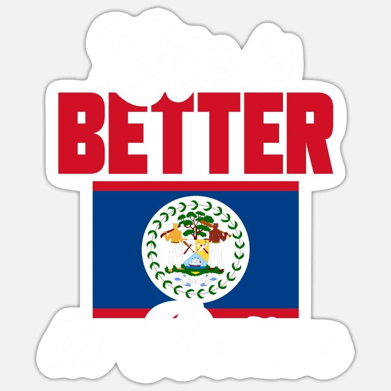 Belize Flagge Belizer - Sticker Größe S (10 x 10 cm) - Mattweiß