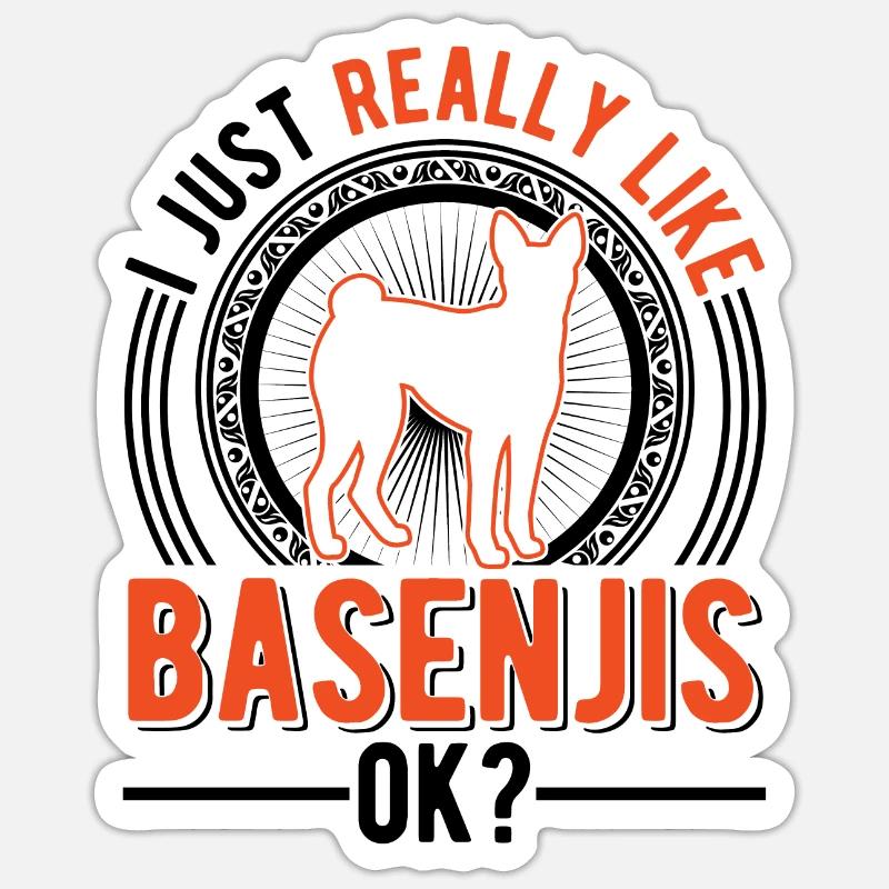 Ich mag einfach Basenjis - Sticker Größe S (10 x 10 cm) - Mattweiß