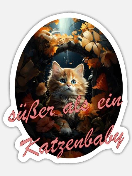 süßer als ein Katzenbaby - Sticker Größe S (10 x 10 cm) - Mattweiß
