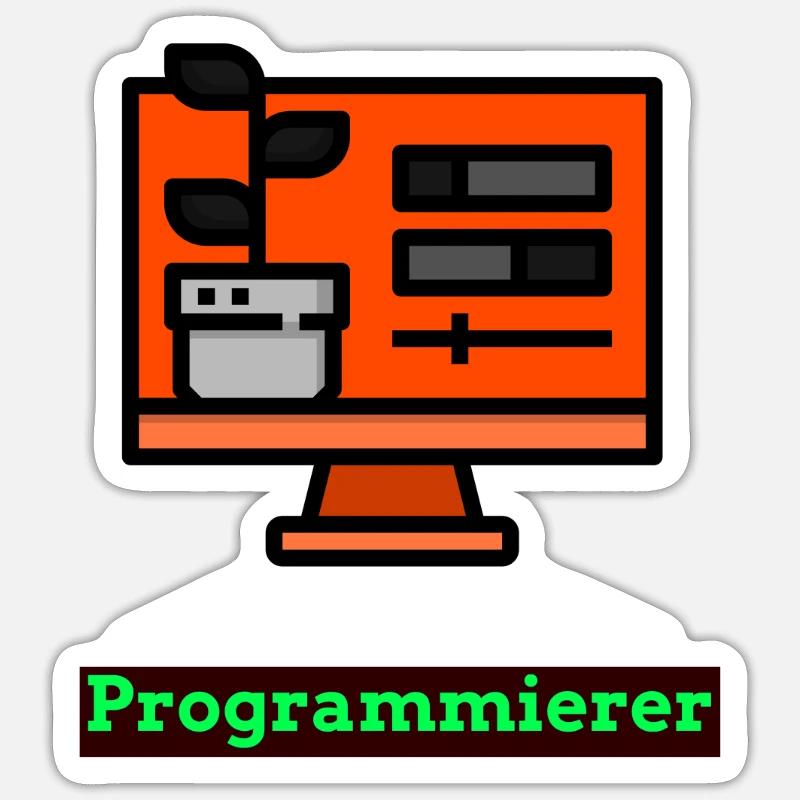 Programmierer T-Shirt Herren - Sticker Größe S (10 x 10 cm) - Mattweiß