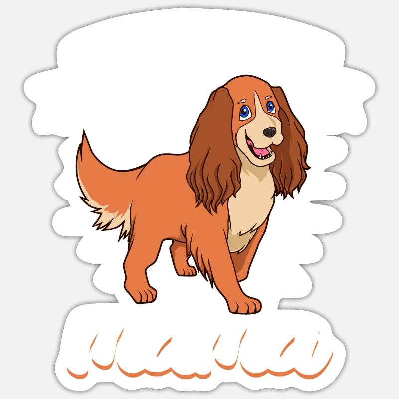 Cocker Spaniel Mama - Cocker Spaniel - Sticker Größe S (10 x 10 cm) - Mattweiß