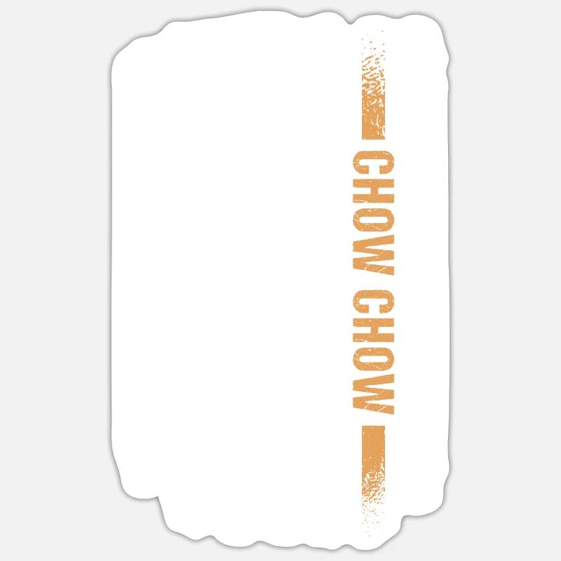 Drapeau Chow Chow Us - Sticker taille S (10 x 10 cm) - blanc mat
